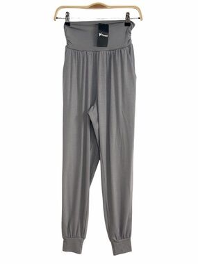 Ficerd Gray High Waist Jogger Pants Small NWT Stretch Lounge Athletic Pocket